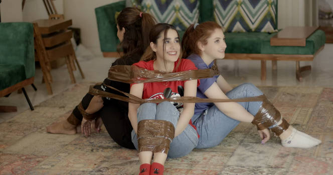 3 people tied together Blank Meme Template