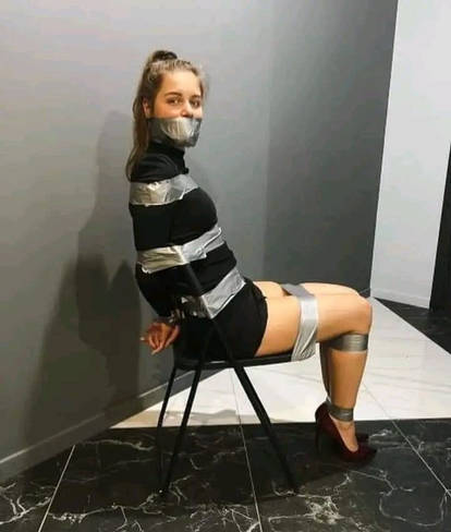 Taped to a folding chair Blank Meme Template