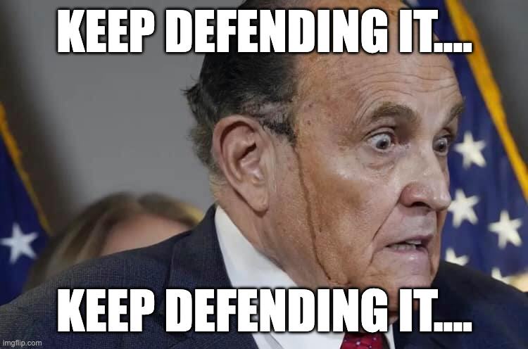 The traitors are sweatin'... Where will they live? | KEEP DEFENDING IT.... KEEP DEFENDING IT.... | image tagged in when you sweatin off oil | made w/ Imgflip meme maker