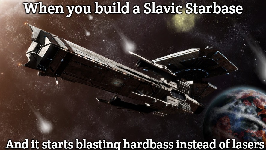 Ragnarov Titan + Star Base | When you build a Slavic Starbase; And it starts blasting hardbass instead of lasers | image tagged in ragnarov titan star base,slavic starbase | made w/ Imgflip meme maker