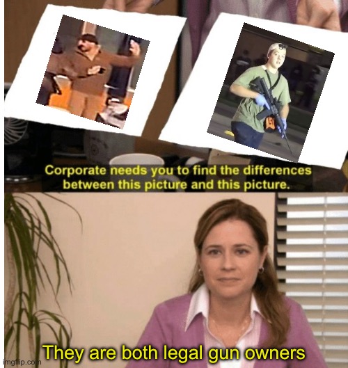 They are both legal gun owners | image tagged in politics lol,memes | made w/ Imgflip meme maker