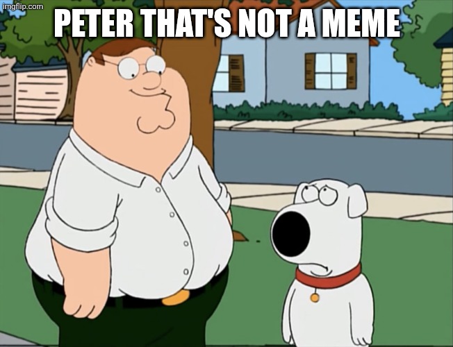 Peter that’s not a meme… | PETER THAT'S NOT A MEME | image tagged in peter that s not a meme | made w/ Imgflip meme maker