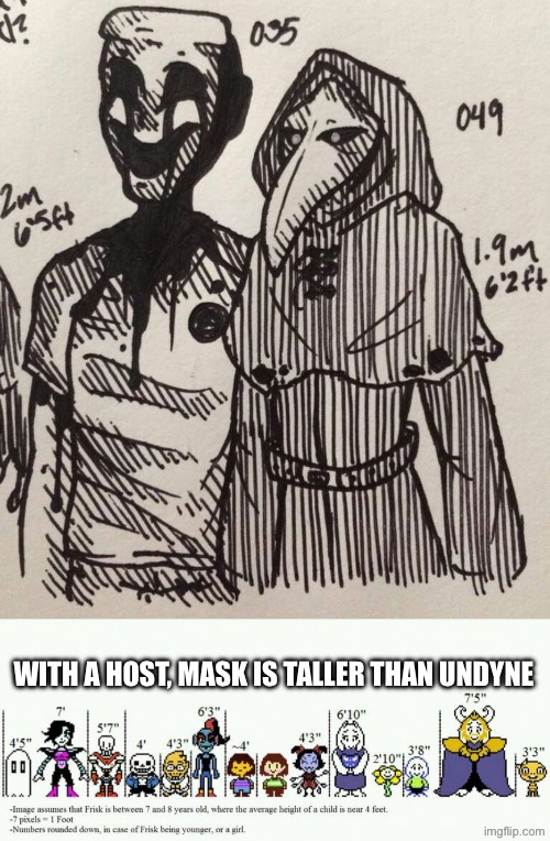yaya! | WITH A HOST, MASK IS TALLER THAN UNDYNE | made w/ Imgflip meme maker