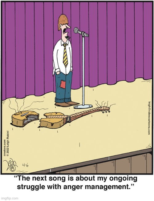 Rubes | image tagged in comics,rubes,anger management,guitar,smashed,struggle | made w/ Imgflip meme maker