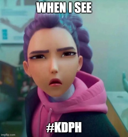 "K-Demon Pop Hunters"? | WHEN I SEE; #KDPH | image tagged in confused rumi,memes,kpop demon hunters,acronym,hashtags,netflix | made w/ Imgflip meme maker
