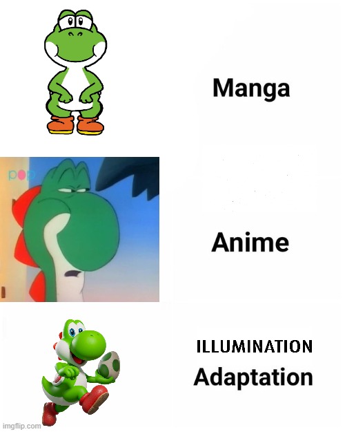 he looks neat-o | image tagged in netflix adaptation,super mario bros,yoshi,super mario,nintendo,illumination | made w/ Imgflip meme maker
