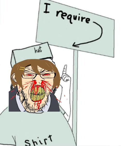HNNNNGGHHHHH angry noseblast wojak hat sign shirt Blank Meme Template