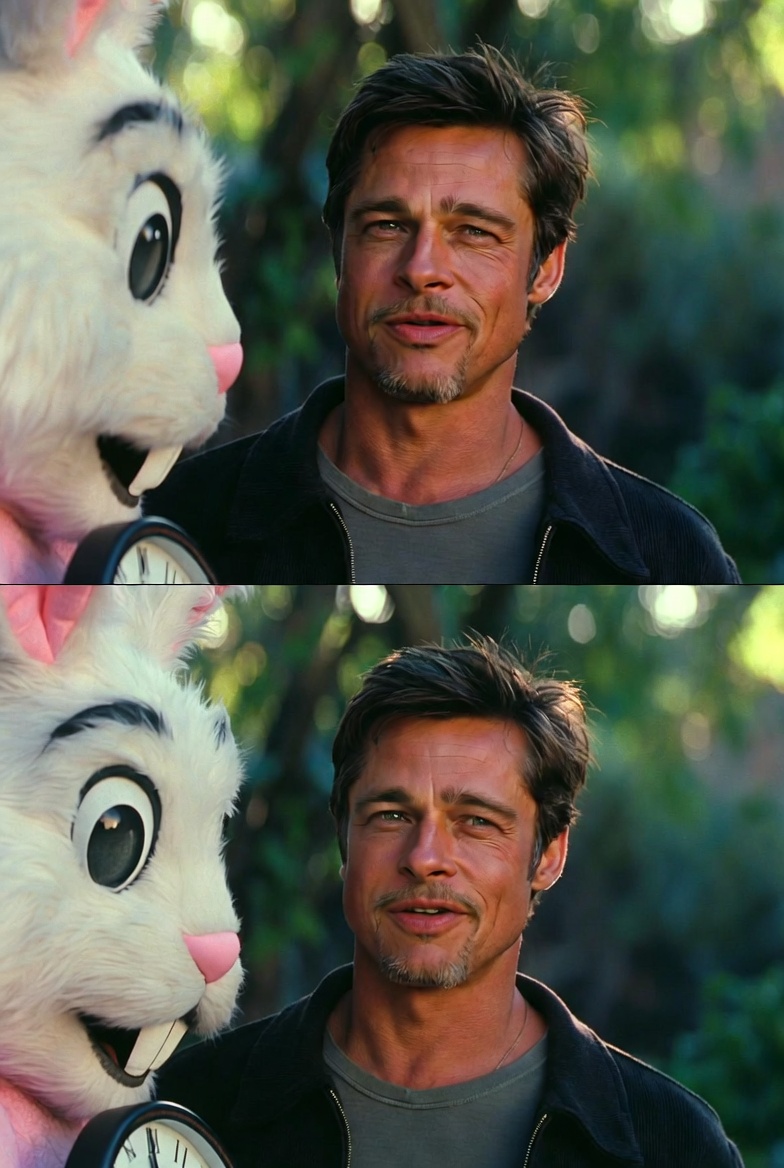 Brad Pitt and Easter Bunny Blank Meme Template