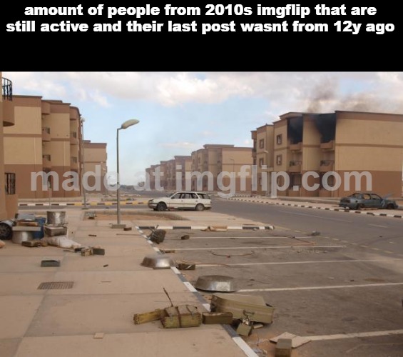 fr like where are they? where did they go? | amount of people from 2010s imgflip that are still active and their last post wasnt from 12y ago | image tagged in ghost town | made w/ Imgflip meme maker