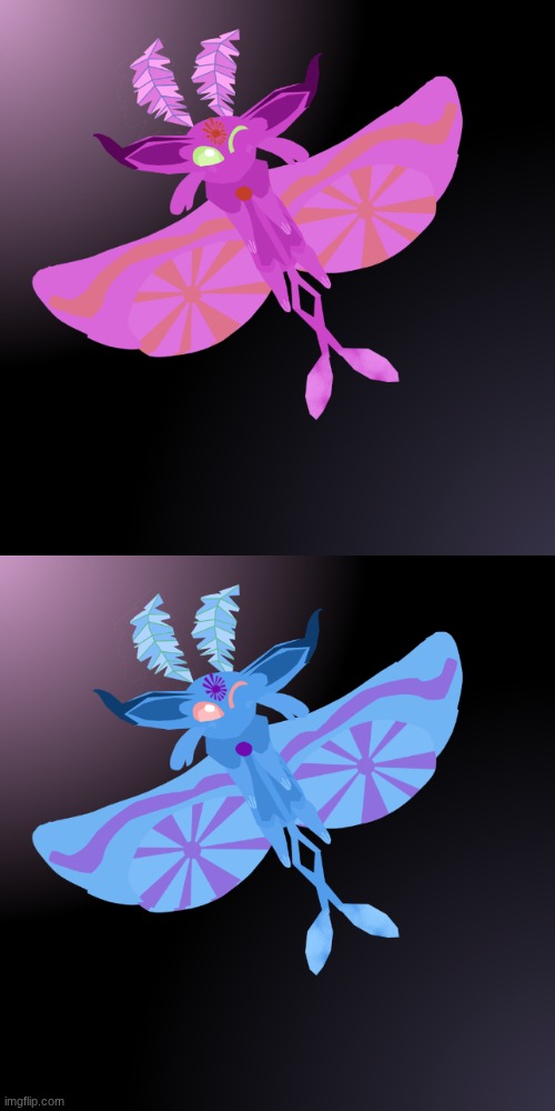 Hyper Mega Espeon (Bug/Psychic)Partially Based on a Rosy Maple Moth. Hyper Mega Espeon very very soon (aka tomorrow Flying/Dark) | made w/ Imgflip meme maker