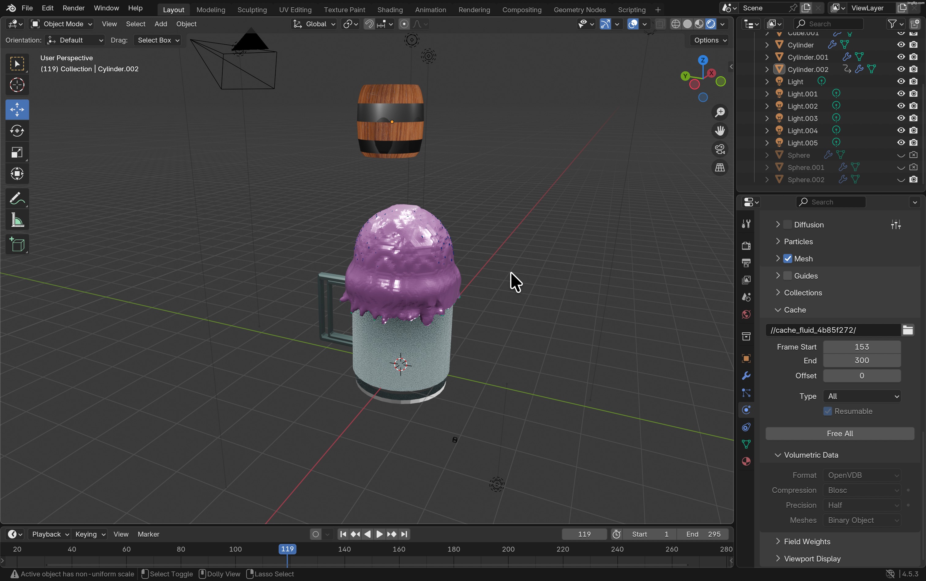 Who's liking it so far? :eyes: | image tagged in blender,render,bubblegum ice cream,pouring,animationg coming soon,thanks for viewing | made w/ Imgflip meme maker