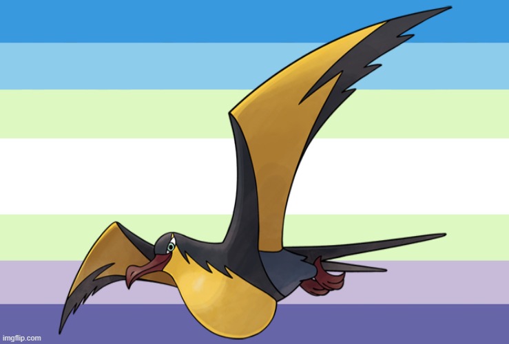 yellow bird flag | image tagged in ocean map pride flag,yellow,video games,flying,pokemon | made w/ Imgflip meme maker