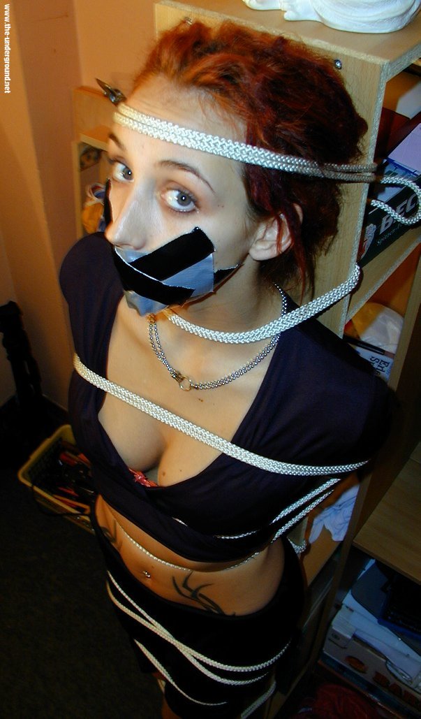 Tied to a bookcase Blank Meme Template