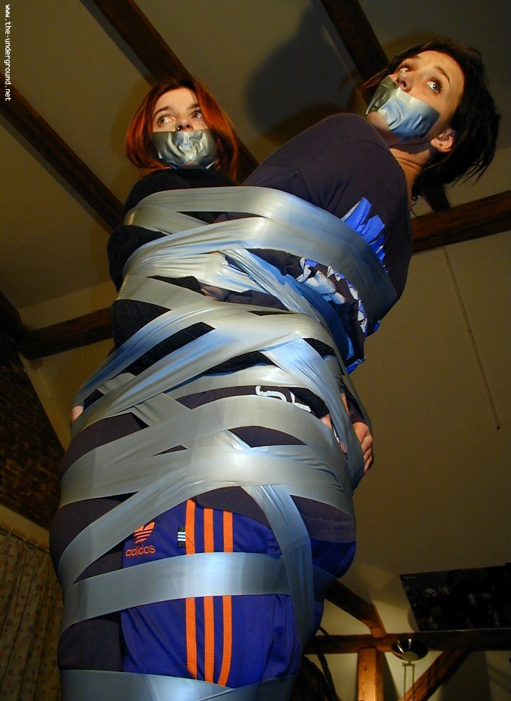 2 people taped together Blank Meme Template