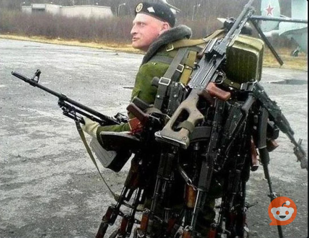 Russian gun man Blank Meme Template