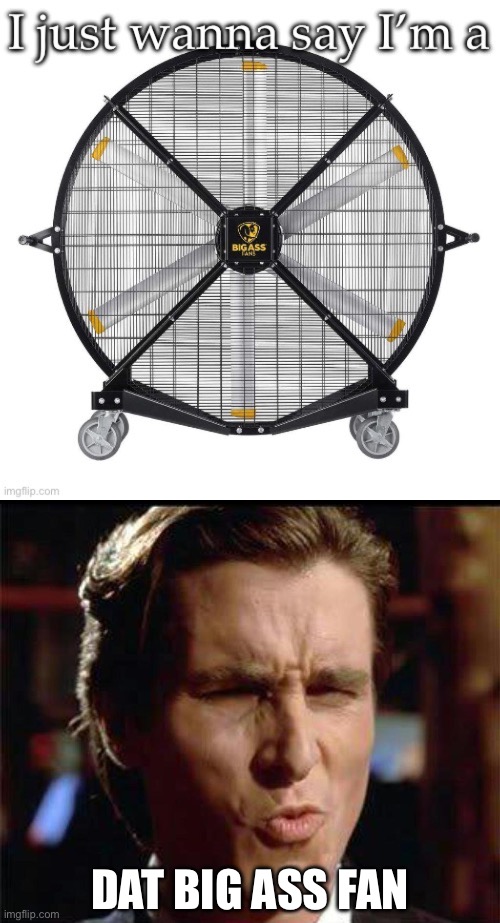 Big Ass Fans | DAT BIG ASS FAN | image tagged in christian bale ooh,big ass,fans,onlyfans,bad pun,bad joke | made w/ Imgflip meme maker