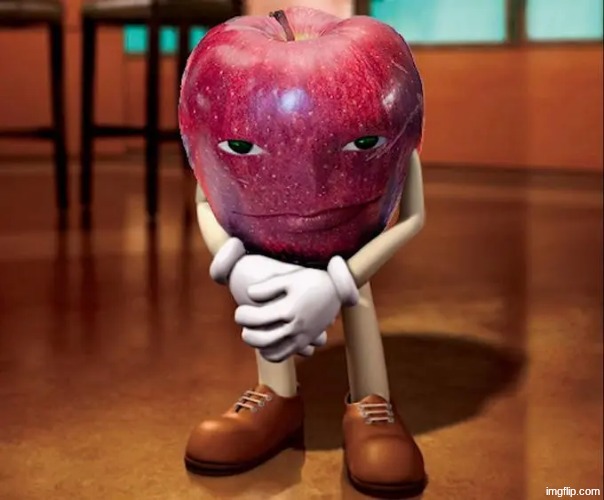 apple with face | image tagged in apple with face | made w/ Imgflip meme maker