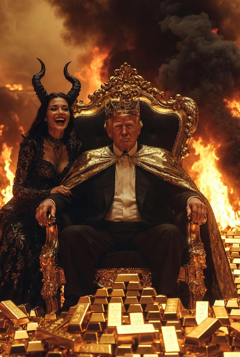 Mammon King Trump Evil Demon MAGA Blank Meme Template