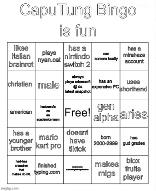 do it. now. | image tagged in caputung bingo | made w/ Imgflip meme maker