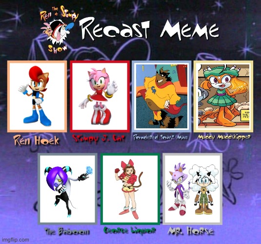 The Sally Acorn and Amy Rose Show (aka: The Sally and Amy Show) | image tagged in sonic the hedgehog,ren and stimpy,sally acorn,amy rose,recast,memes | made w/ Imgflip meme maker