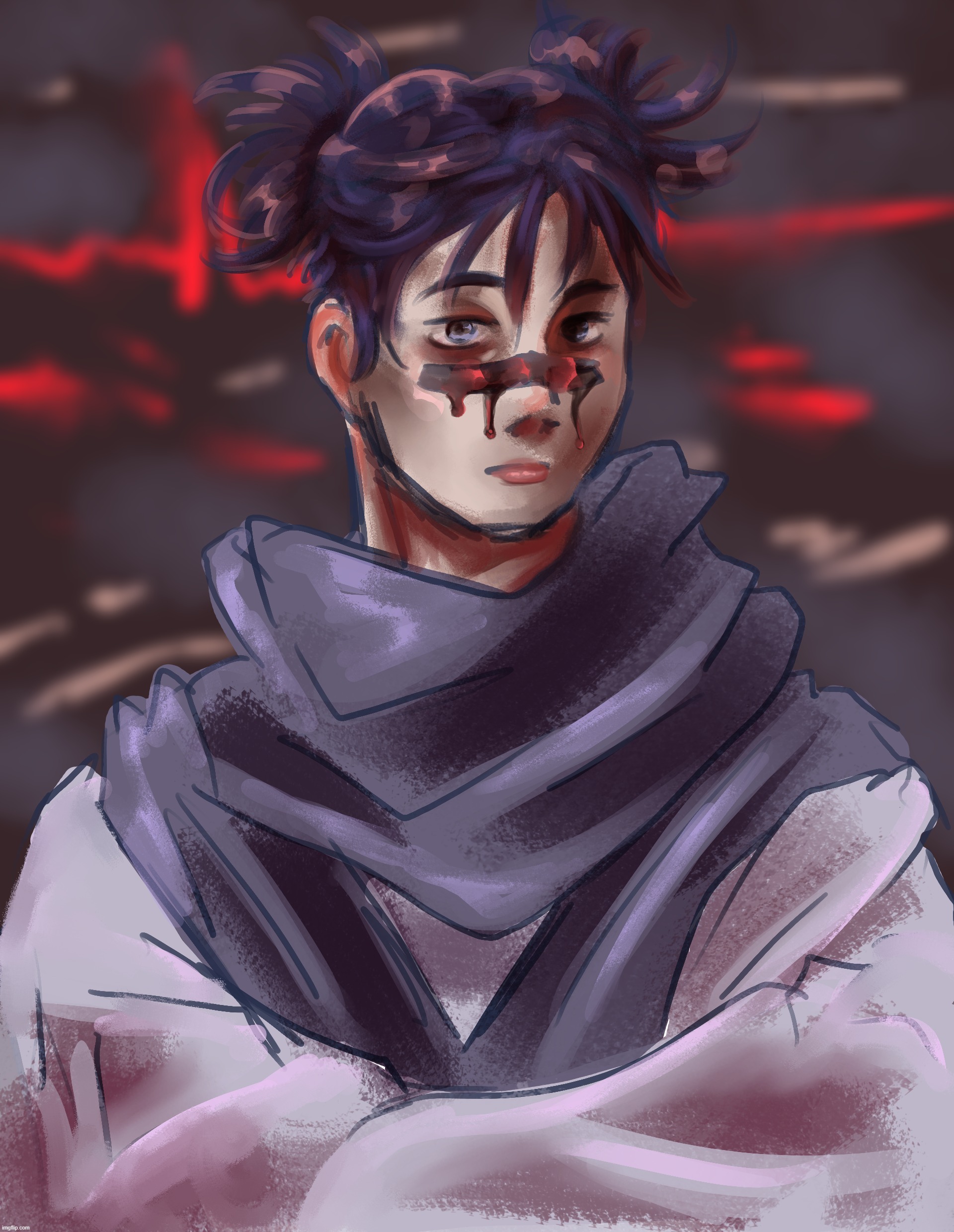 drew choso a while ago, I'm really happy with how the highlights look :) | made w/ Imgflip meme maker