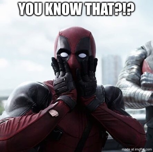Deadpool Surprised Meme | YOU KNOW THAT?!? | image tagged in memes,deadpool surprised | made w/ Imgflip meme maker