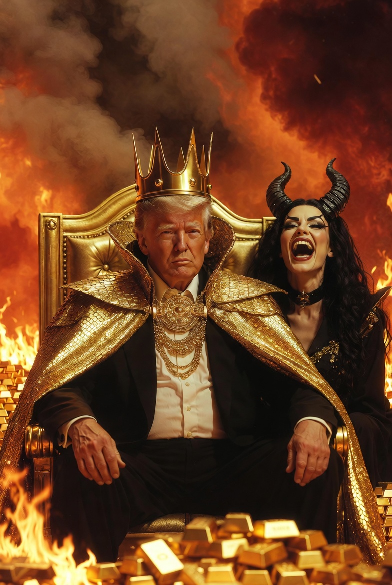Mammon King Trump Evil Demon MAGA Blank Meme Template