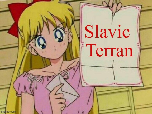 Sailor Moon blank sign | Slavic 
Terran | image tagged in sailor moon blank sign,slavic terran | made w/ Imgflip meme maker