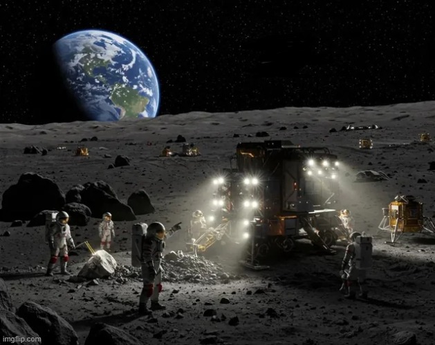 Lunar south pole potential resource site