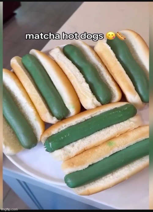 Cursed Food 1: Matcha Hotdogs | made w/ Imgflip meme maker