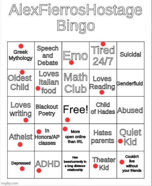 Bingo ig? | image tagged in alexfierroshostagebingo | made w/ Imgflip meme maker