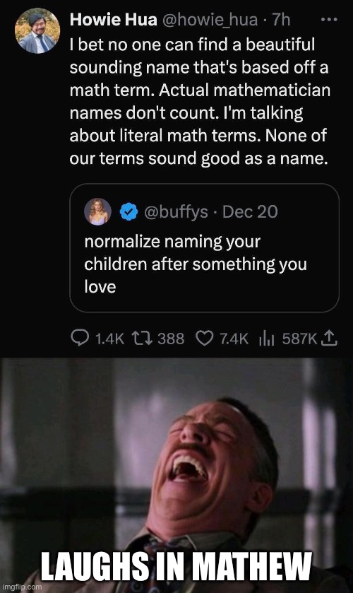 Any other Mathematical Names? Drop them in the comments | LAUGHS IN MATHEW | image tagged in spider man boss,mathew,names,usernames,baby | made w/ Imgflip meme maker