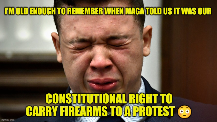 Constitutional Right | I’M OLD ENOUGH TO REMEMBER WHEN MAGA TOLD US IT WAS OUR; CONSTITUTIONAL RIGHT TO CARRY FIREARMS TO A PROTEST 😳 | image tagged in trump,gop,maga,nazis,fascists,executioners | made w/ Imgflip meme maker