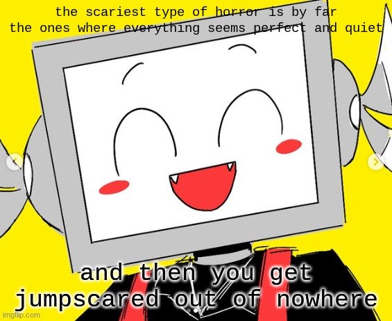 BUTCHER VANITY ICY | the scariest type of horror is by far the ones where everything seems perfect and quiet; and then you get jumpscared out of nowhere | image tagged in butcher vanity icy | made w/ Imgflip meme maker