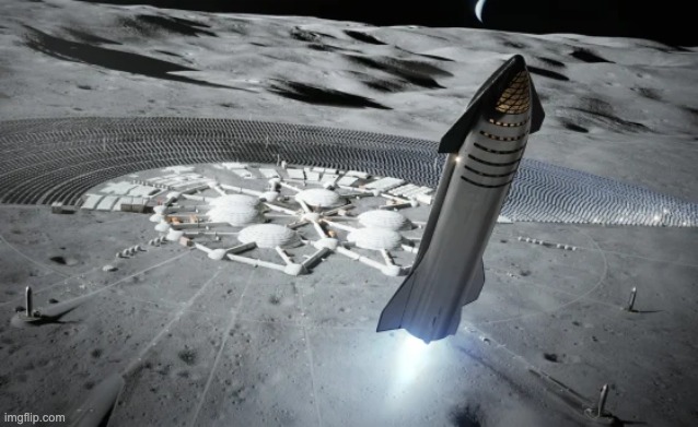 Starship at lunar base