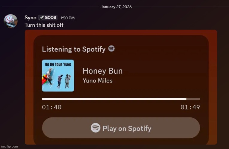turning off my spotify sharing | image tagged in shitpost | made w/ Imgflip meme maker