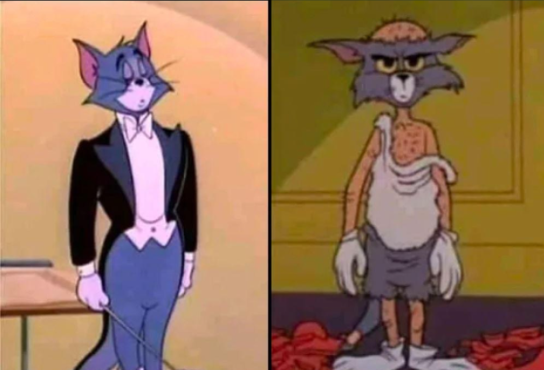 fancy tom sad tom Blank Meme Template