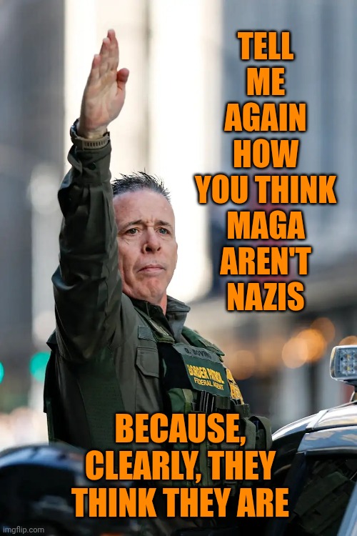 Nazi Scum | TELL ME AGAIN HOW YOU THINK MAGA AREN'T NAZIS; BECAUSE, CLEARLY, THEY THINK THEY ARE | image tagged in memes,maga,nazis,republicans,conservative hypocrisy,impeach trump | made w/ Imgflip meme maker