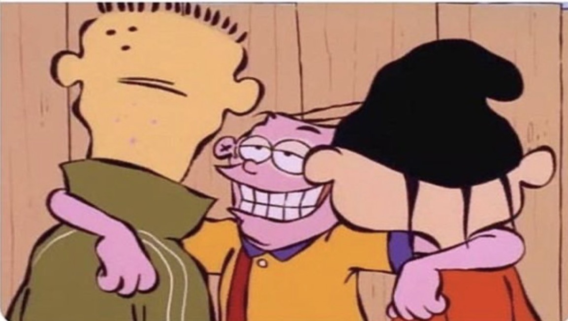 Eddy holding his brothers’ shoulders Blank Meme Template