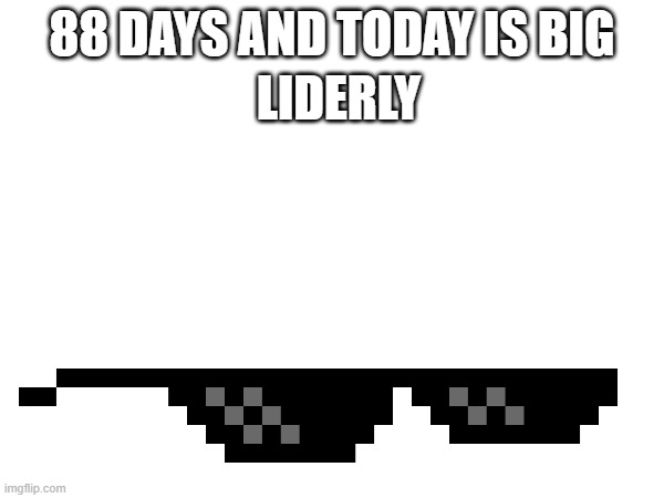 88 days to today | LIDERLY; 88 DAYS AND TODAY IS BIG | image tagged in lol so funny | made w/ Imgflip meme maker