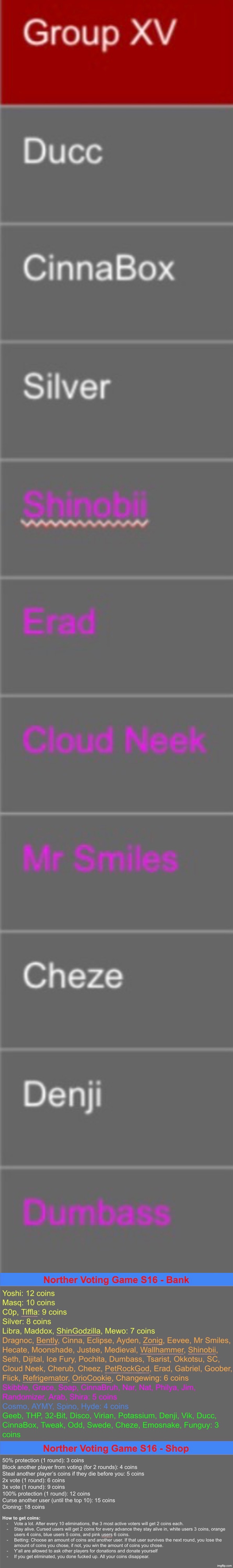 Save 3 | image tagged in voting game s16 | made w/ Imgflip meme maker