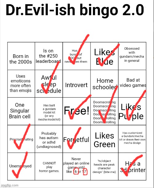 Oof | image tagged in dr evil-ish bingo 2 0 | made w/ Imgflip meme maker