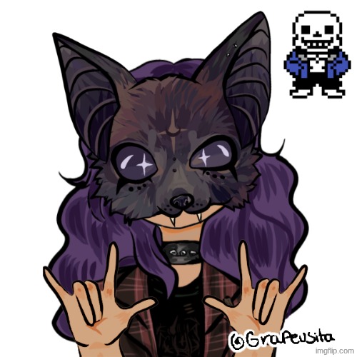 Hey understream! ^^ I am a Bat therian and I dyed my hair purple!! | made w/ Imgflip meme maker