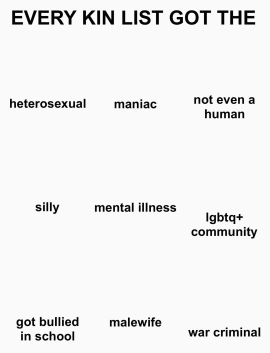 kin list alignment Blank Meme Template