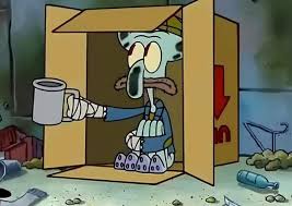 Poor squidward Blank Meme Template