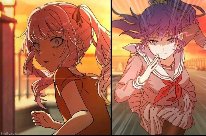 mizuki running from mafuyu | image tagged in mizuki running from mafuyu | made w/ Imgflip meme maker