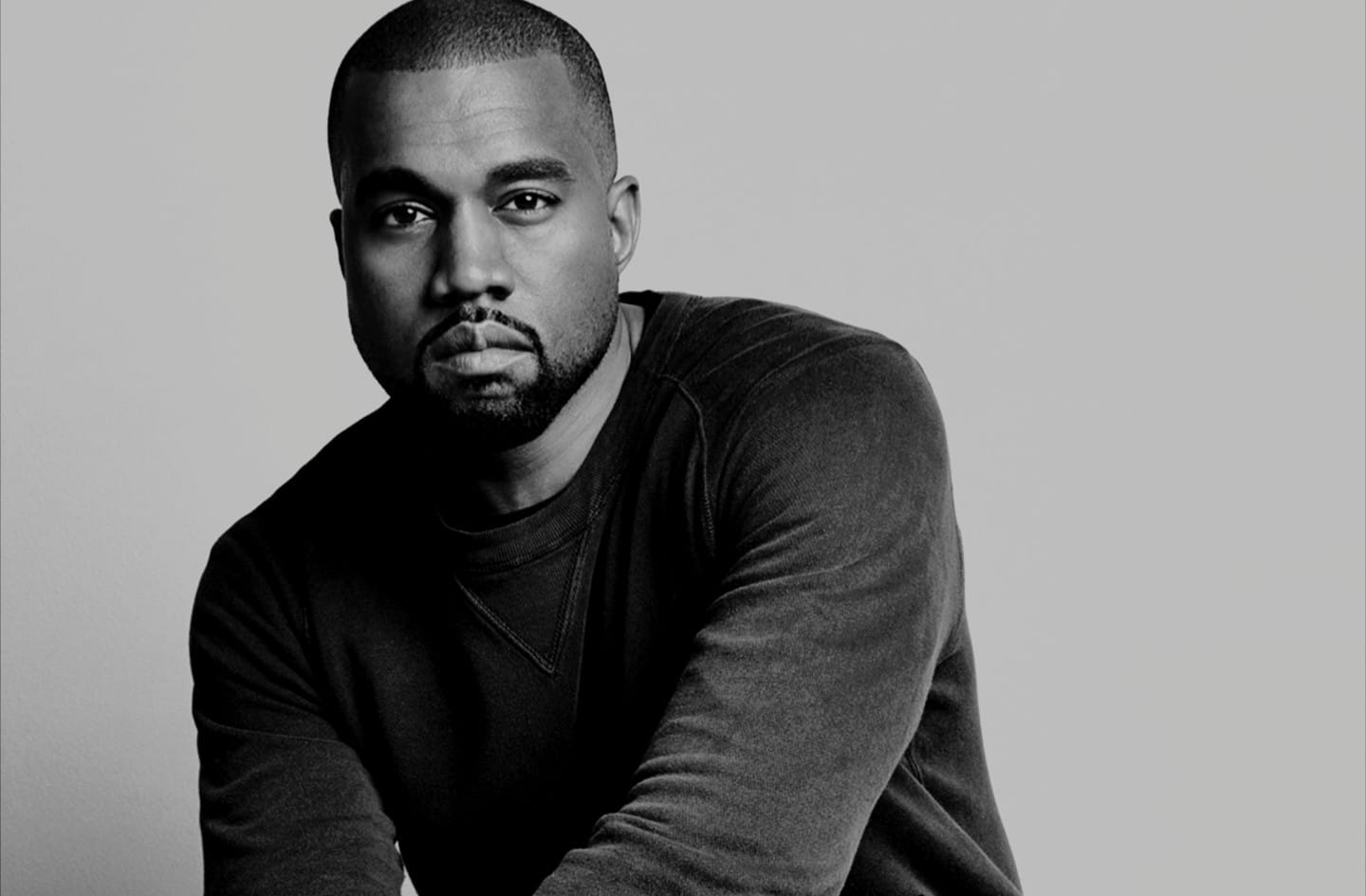 kanye west BW stare Blank Meme Template