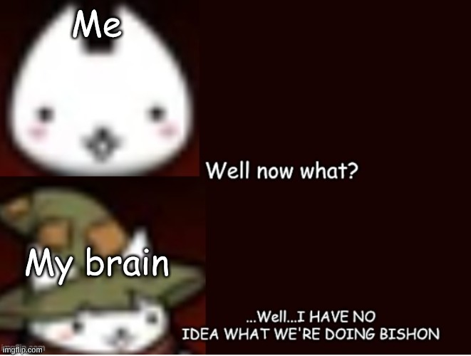 Me in CAC in a nutshell | Me; My brain | image tagged in i have no idea what we're doing bishon | made w/ Imgflip meme maker