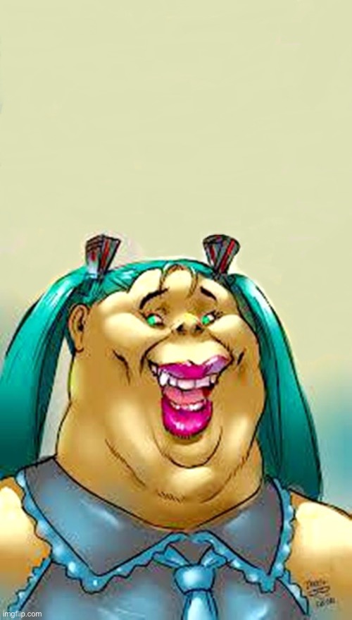 Fat/GOOFY Miku template | image tagged in fat/goofy miku template | made w/ Imgflip meme maker