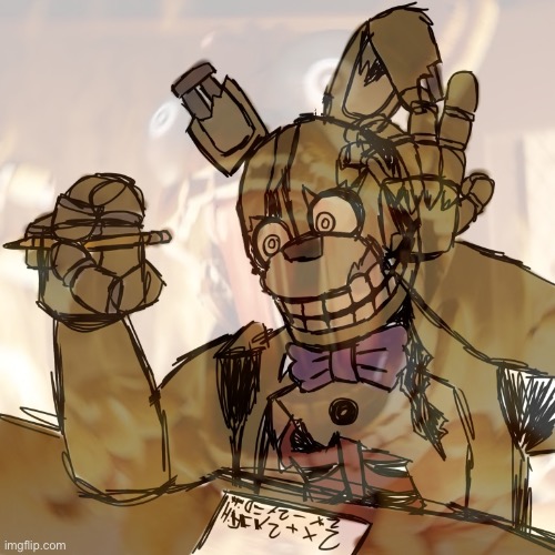 Draw your favorite character with your problem | image tagged in fnaf,drawing,math,springtrap | made w/ Imgflip meme maker